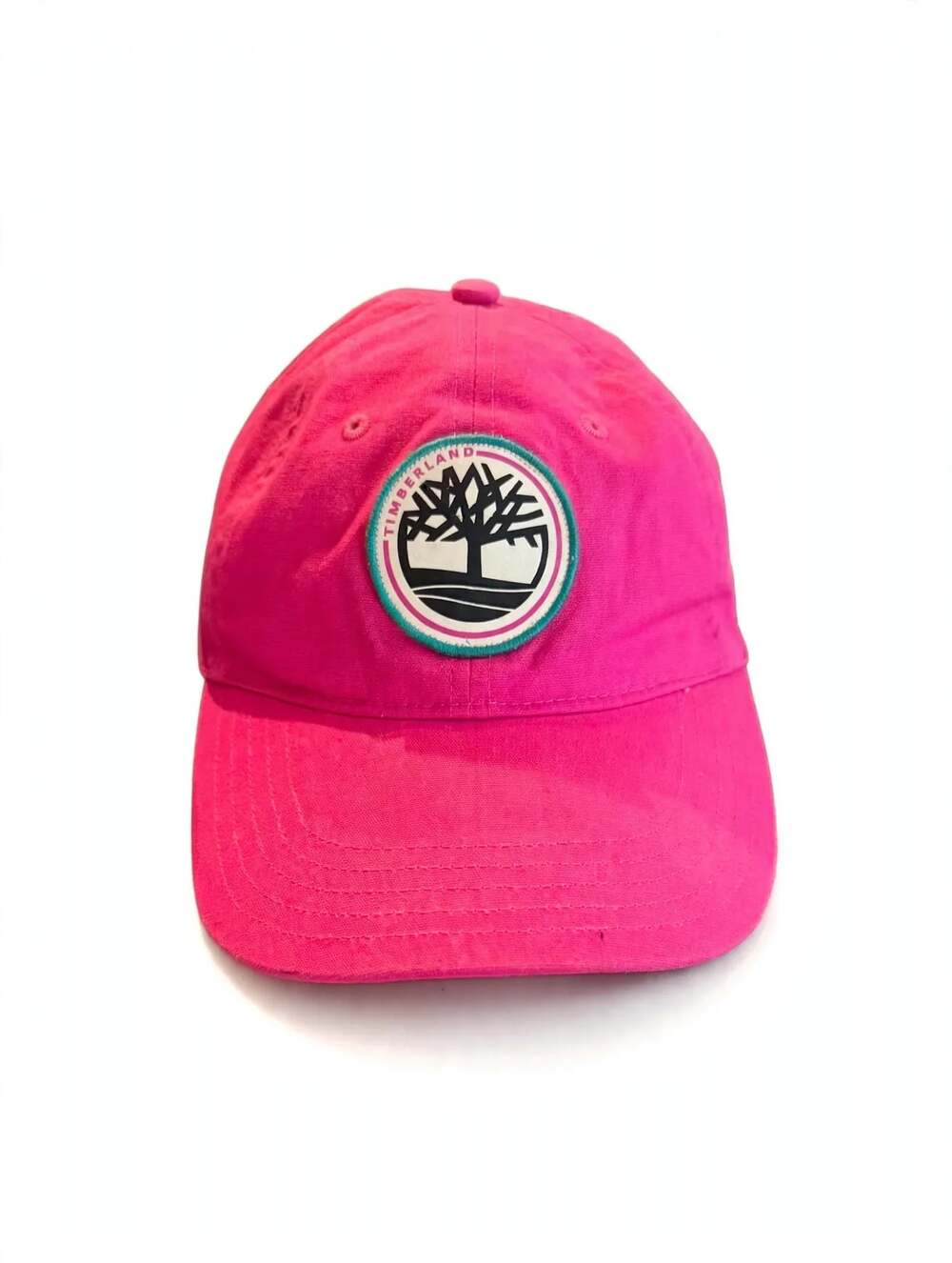 Timberland Pink Cotton Logo Patch Snapback Baseball Cap Hat